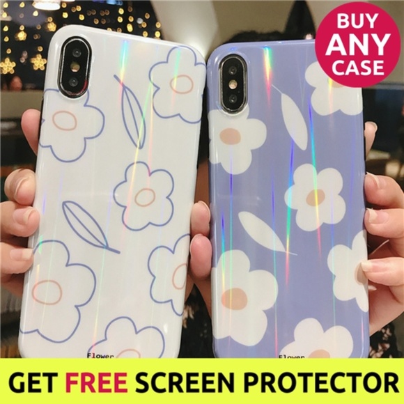 GoByte Accessories - NEW iPhone Max/XR/XS/X/7/8/Plus Aurora Flower Case